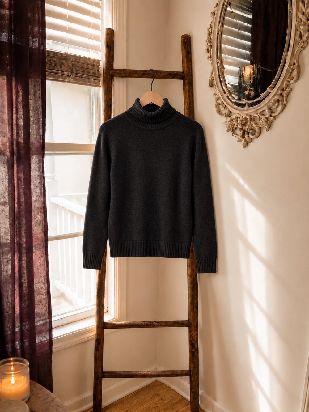 Valerie Stevens Charcoal Turtleneck Sweater